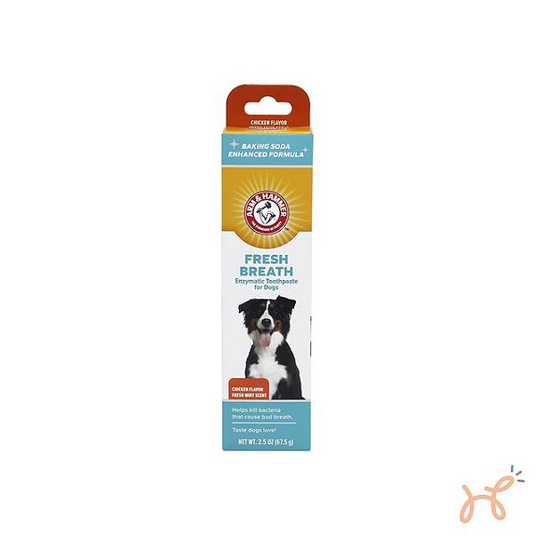 Pasta de Dentes para Cães Enzimática Hálito Fresco Fresh Breath Sabor Frango - Arm & Hammer