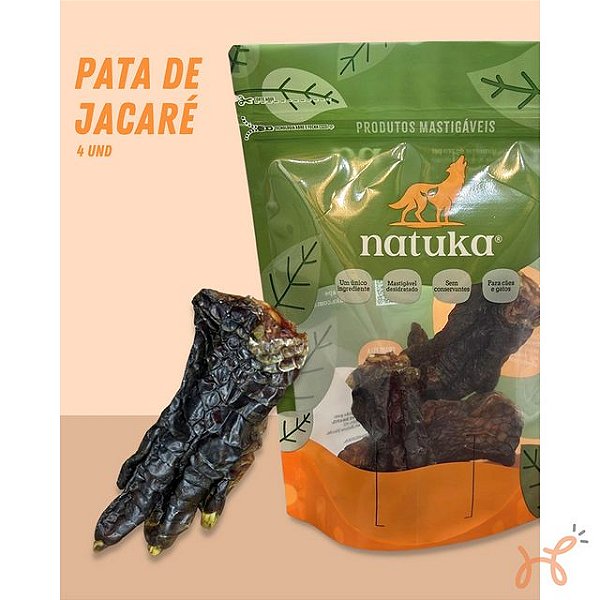 Petisco Mordedor para Cães Pata de Jacaré 4un - Natuka
