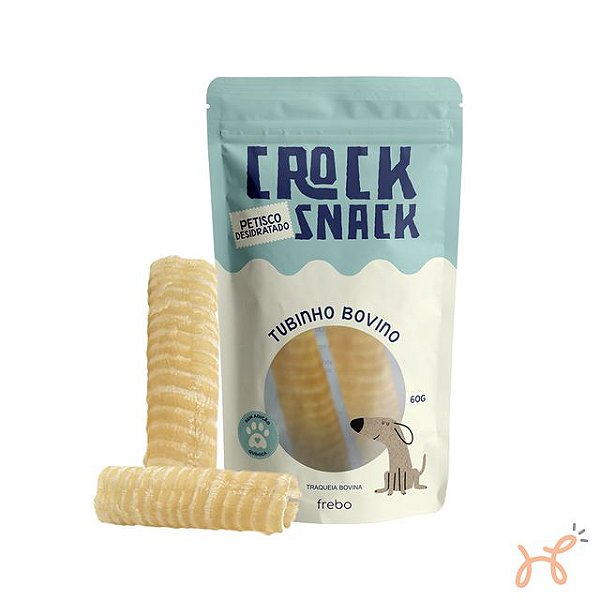 Petisco para Cães CrockSnack Tubinho Traquéia Bovina Desidratada 100% Natural 60gr - Frebo
