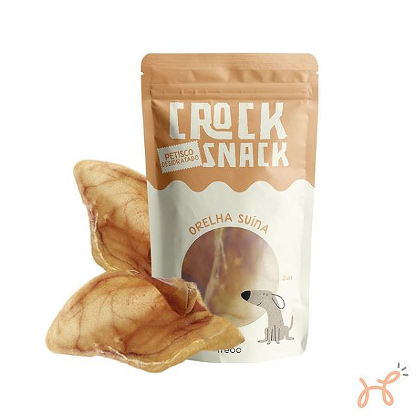 Petisco para Cães CrockSnack Orelha Suína Desidratada 100% Natural 2un - Frebo
