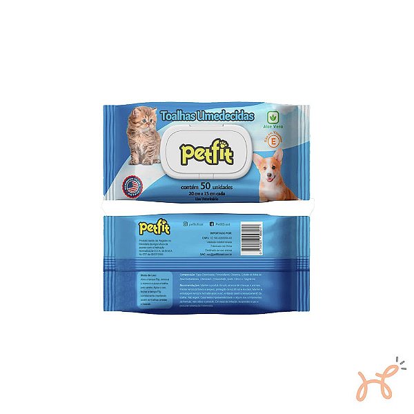 Lenço Umedecido para Cães e Gatos 50 un -Petfit