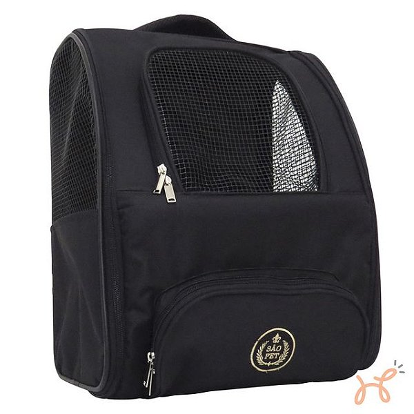 Mochila de Transporte Pet Ransel Preta - São Pet