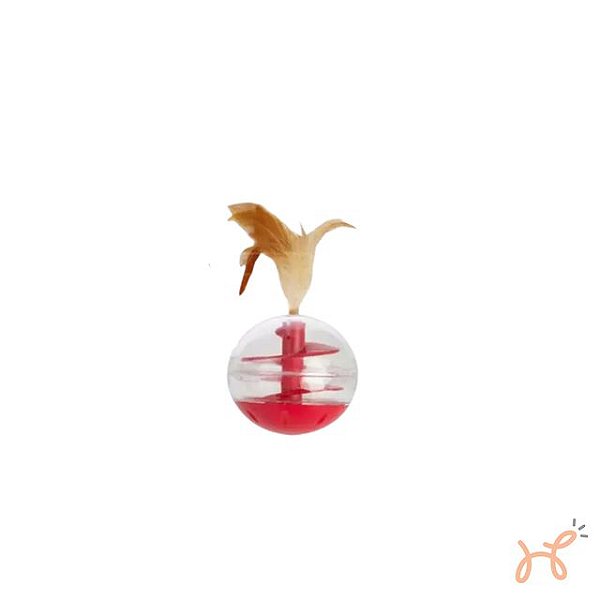 Brinquedo para Gatos Bola Porta Petisco com Pena Cat Brain Teaser - Pawise