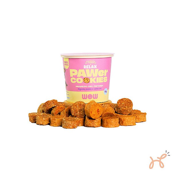 Petisco Natural Relax de Fígado, Aveia e Cenoura Pawer Cookies 35gr - Wow