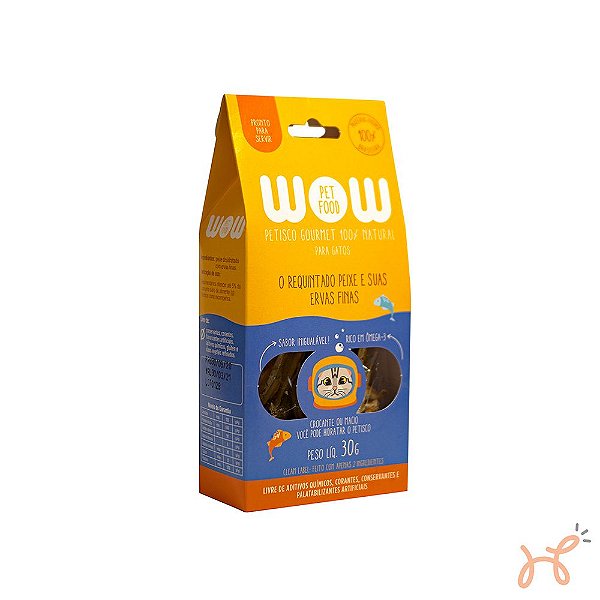 Petisco para Gatos sabor Peixe e Ervas Finas 100% Natural 50gr - Wow