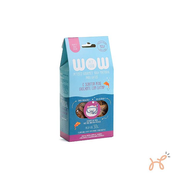 Petisco para Gatos sabor Peixe com Catnip  100% Natural 50gr - Wow
