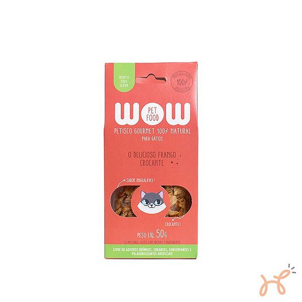 Petisco para Gatos sabor Peito de Frango Crocante 100% Natural 50gr - Wow