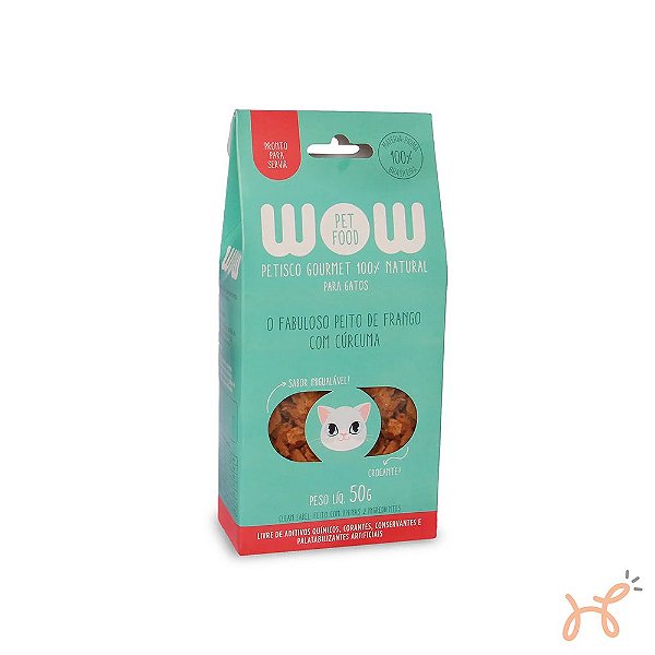 Petisco para Gatos sabor Peito de Frango com Cúrcuma 100% Natural 50gr - Wow