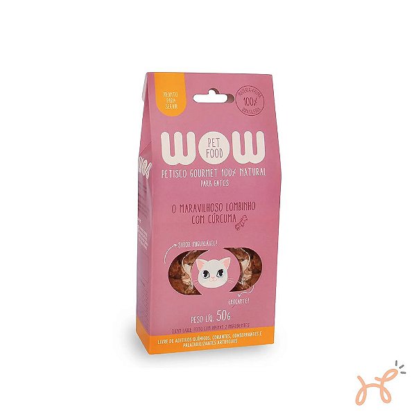 Petisco para Gatos Sabor Lombinho com Cúrcuma 100% Natural 50gr - Wow