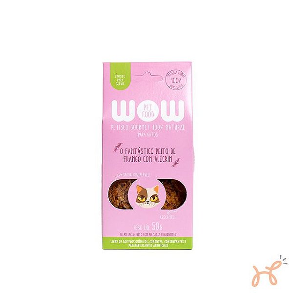 Petisco para Gatos Sabor Frango com Alecrim 100% Natural 50gr - Wow