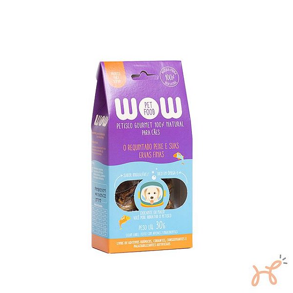 Petisco para Cães Sabor Peixe e Ervas Finas 100% Natural 50gr - Wow