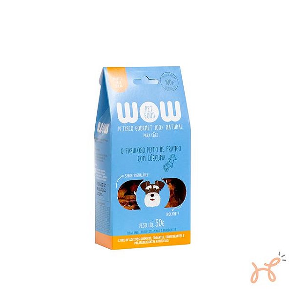 Petisco para Cães Sabor Peito de Frango com Cúrcuma 100% Natural 50gr - Wow
