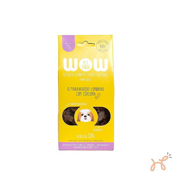 Petisco para Cães Sabor Lombinho com Cúrcuma 100% Natural 50gr - Wow
