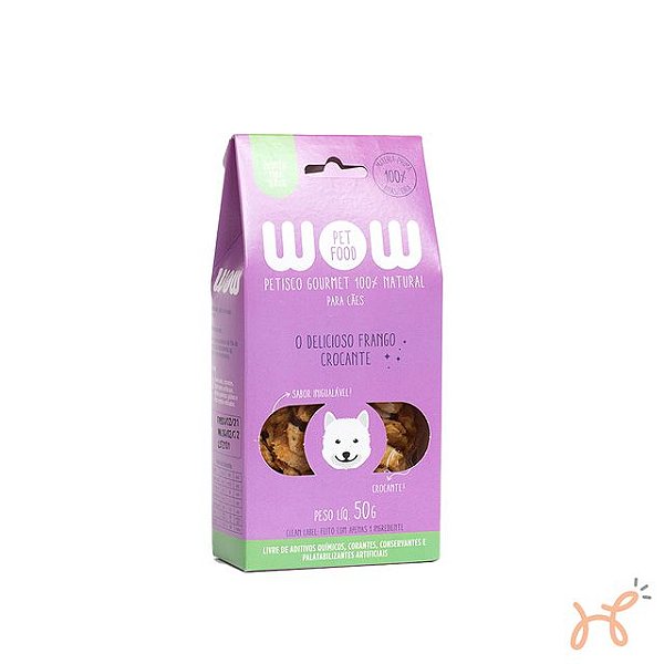 Petisco para Cães Sabor Frango Crocante 100% Natural 50gr - Wow