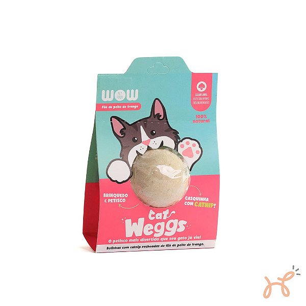 Petisco Natural Interativo para Gatos Weggs sabor Frango com Catnip - Wow
