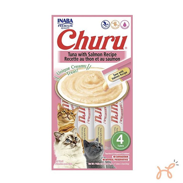 Petisco para Gatos Churu Atum e Salmão - Inaba