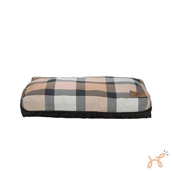 Cama Almofada para Cães e Gatos Marrom Xadrez - Mabuu