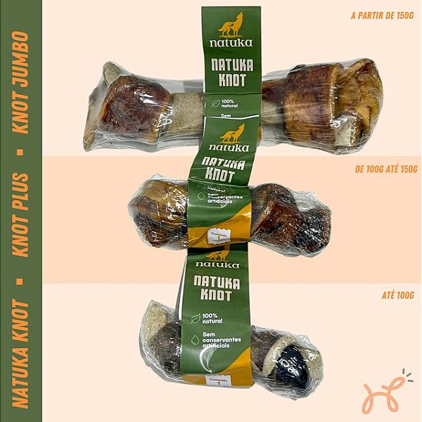 Petisco Mordedor Knot Pele Bovina 1un - Natuka