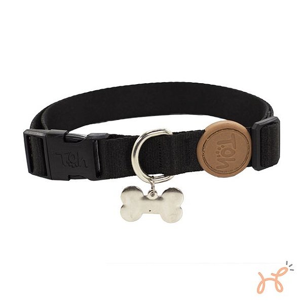 Coleira Tag ID Black -Toh
