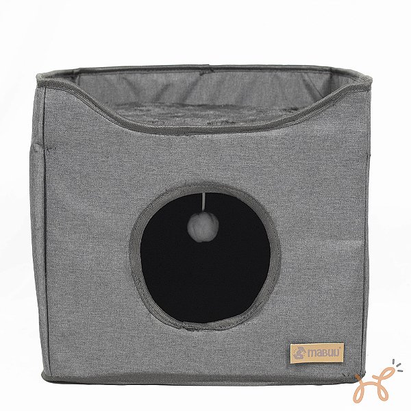 Cabana Cat Cama para Gatos Dobrável 2 em 1 Cinza - Mabuu