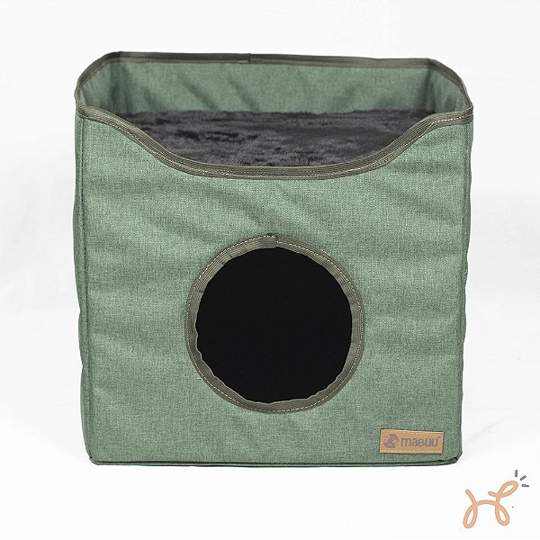 Cabana Cat Cama para Gatos Dobrável 2 em 1 Verde - Mabuu