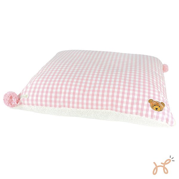 Cama Almofada para Cães e Gatos Urso Teddy Rosa - Bonito Pra Cachorro