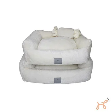 Cama para Cães e Gatos Pelo Bear Retangular Off White - Pata Chic