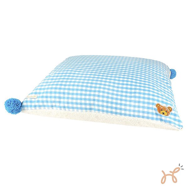 Cama Almofada para Cães e Gatos Urso Teddy Azul - Bonito Pra Cachorro