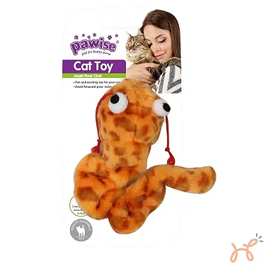 Brinquedo para Gatos Minhoca que Vibra com Catnip Cat Toy Laranja - Pawise
