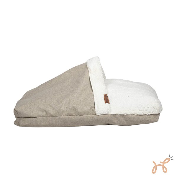 Cama Almofada para Cães e Gatos Saco de Dormir Creme - Mabuu