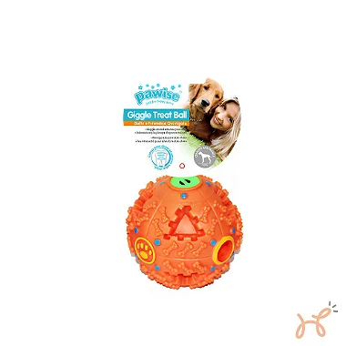 Bola Porta Petisco com Som para Cães Giggle Teat Ball Coral - Pawise