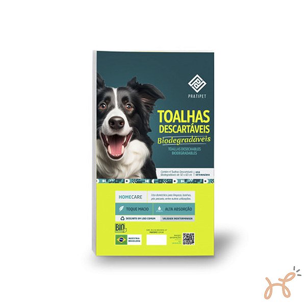 Kit Toalhas para Cães e Gatos Descartáveis Biodegradaveis - Pratipet