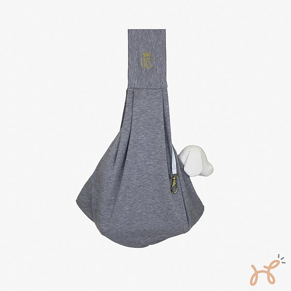 Bolsa Sling Canguru para Transporte Pet Lisa Cinza - Pata Chic