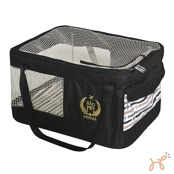 Bolsa de Transporte Pet Aerialpet (GOL) Preta - São Pet