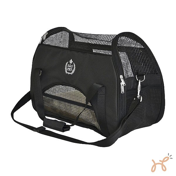 Bolsa de Tranporte Pet Atenas Preta - São Pet