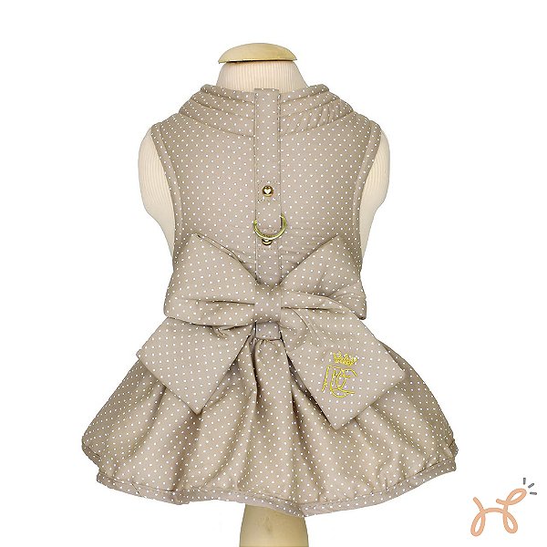 Vestido para Cães Laço e Guia Capuccino - Pata Chic