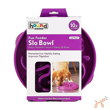 Comedouro Lento para Cães Fun Feeder Slo Bow Roxo - Outward Hound