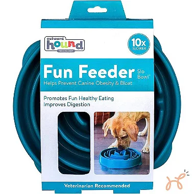 Comedouro Lento para Cães Fun Feeder Slo Bow Turquesa - Outward Hound