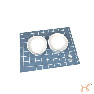 Porta Comedouro Grid Azul - Pata Chic