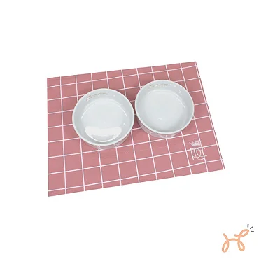 Porta Comedouro Grid Rosa - Pata Chic