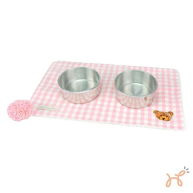 Porta Comedouro Jogo Americano Urso Teddy Rosa - Bonito Pra Cachorro