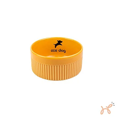 Comedouro para Cães Ramekin Porcelana Amarelo - Ace Dog