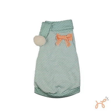 Blusa Pijama para Cães com Gola e Pompom Sky Verde Água - Milli Mania
