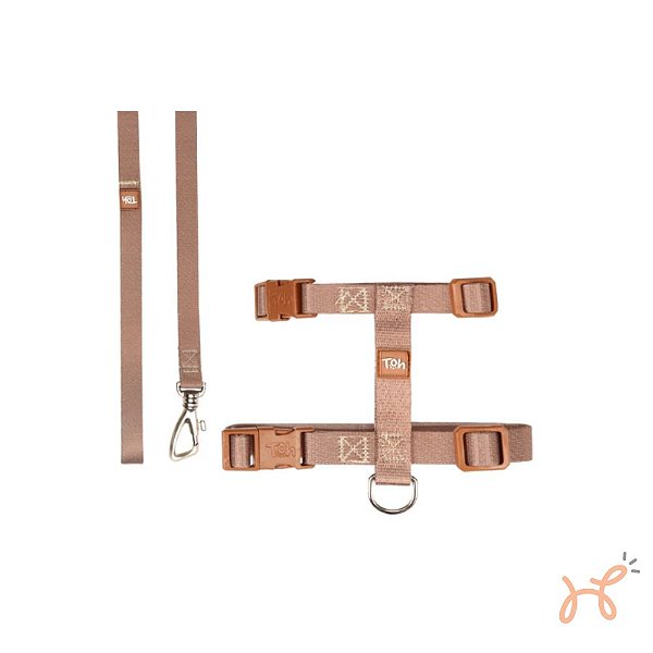 Conjunto Peitoral H para Gato Caqui/Caqui - Toh