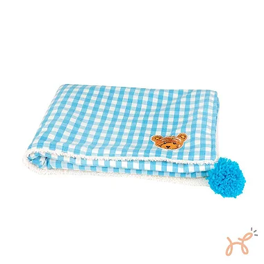 Manta Cobertor  para Cães e Gatos Polar Urso Teddy Azul - Bonito Pra Cachorro