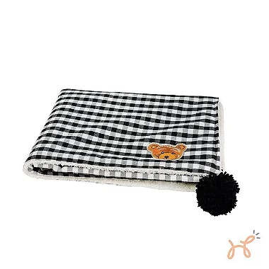 Manta Cobertor para Cães e Gatos Polar Urso Teddy Preta - Bonito Pra Cachorro