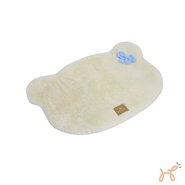 Colchonete para Cães Urso Bear Off White Laço Azul - Pata Chic