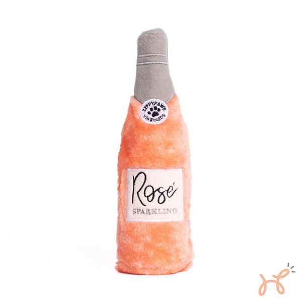 Brinquedo Pelúcia com Garrafa Plástica e Apito Happy Hour Crusherz Rosé - ZippyPaws