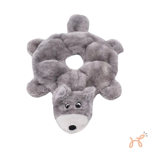 Brinquedo Pelúcia para Cães Circular com 6 Apitos Loopy Lobo - ZippyPaws