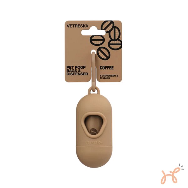 Cata Caca Dispenser e Sacos Café (1 dispenser + 1 rolo) - Vetreska
